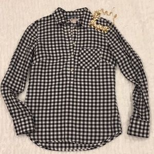 Merona Black and White Buffalo Check Shirt